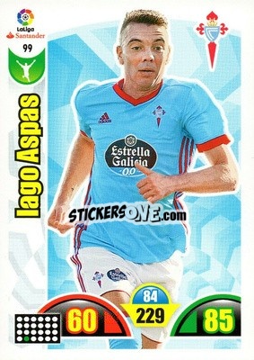 Sticker Iago Aspas - Liga Santander 2017-2018. Adrenalyn XL n. 99 - Panini