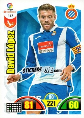 Sticker David López - Liga Santander 2017-2018. Adrenalyn XL n. 147 - Panini