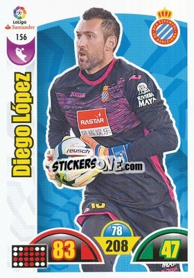 Sticker Diego López - Liga Santander 2017-2018. Adrenalyn XL n. 156 - Panini