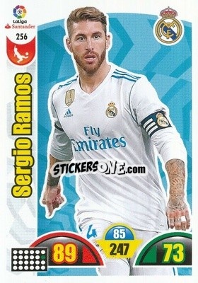Sticker Sergio Ramos - Liga Santander 2017-2018. Adrenalyn XL n. 256 - Panini