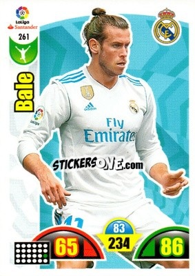 Sticker Bale - Liga Santander 2017-2018. Adrenalyn XL n. 261 - Panini