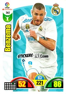 Sticker Benzema - Liga Santander 2017-2018. Adrenalyn XL n. 262 - Panini