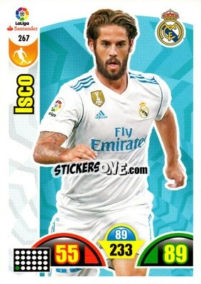 Sticker Isco - Liga Santander 2017-2018. Adrenalyn XL n. 267 - Panini