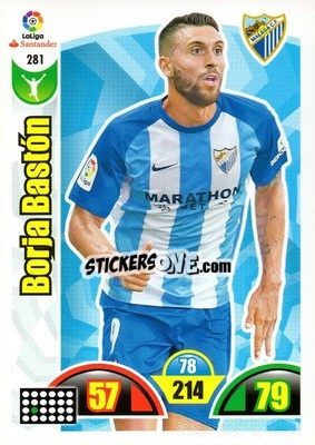 Cromo Borja Bastón - Liga Santander 2017-2018. Adrenalyn XL - Panini