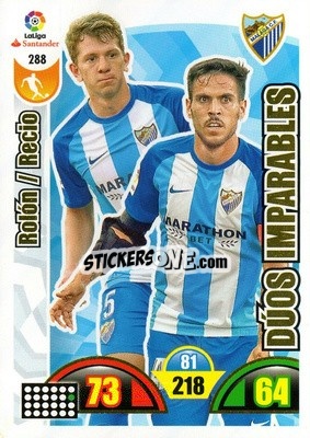 Cromo Rolón / Recio - Liga Santander 2017-2018. Adrenalyn XL - Panini