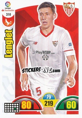 Sticker Lenglet - Liga Santander 2017-2018. Adrenalyn XL n. 310 - Panini