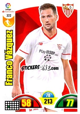 Sticker Franco Vázquez - Liga Santander 2017-2018. Adrenalyn XL n. 322 - Panini