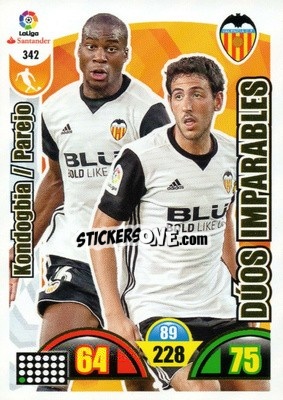 Sticker Kondogbia / Parejo - Liga Santander 2017-2018. Adrenalyn XL n. 342 - Panini