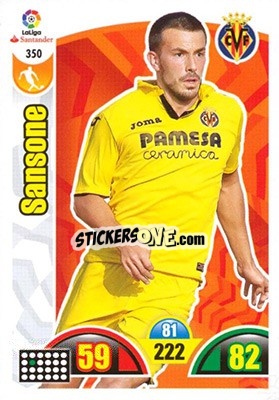 Sticker Nicola Sansone - Liga Santander 2017-2018. Adrenalyn XL n. 350 - Panini