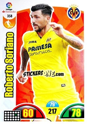 Figurina Roberto Soriano - Liga Santander 2017-2018. Adrenalyn XL - Panini