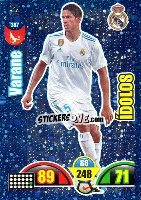 Sticker Varane - Liga Santander 2017-2018. Adrenalyn XL n. 387 - Panini