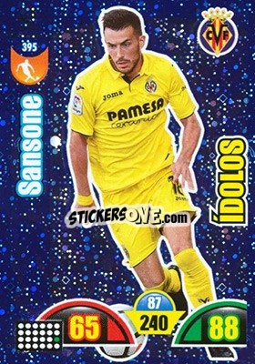Sticker Nicola Sansone - Liga Santander 2017-2018. Adrenalyn XL n. 395 - Panini