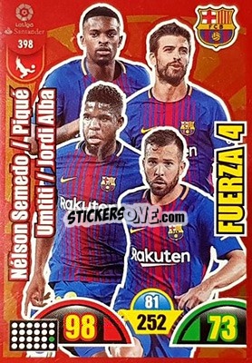 Sticker F.C. Barcelona - Liga Santander 2017-2018. Adrenalyn XL n. 398 - Panini