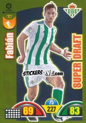 Sticker Fabián - Liga Santander 2017-2018. Adrenalyn XL n. 411 - Panini