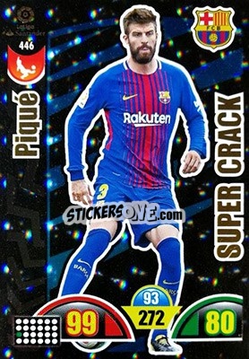 Sticker Piqué - Liga Santander 2017-2018. Adrenalyn XL n. 446 - Panini