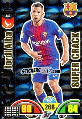 Sticker Jordi Alba - Liga Santander 2017-2018. Adrenalyn XL n. 447 - Panini