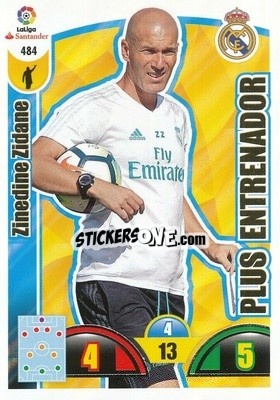 Sticker Zinedine Zidane - Liga Santander 2017-2018. Adrenalyn XL n. 484 - Panini