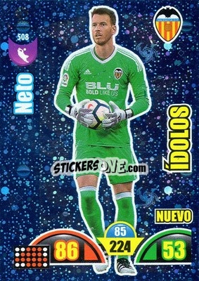 Sticker Neto - Liga Santander 2017-2018. Adrenalyn XL n. 508 - Panini