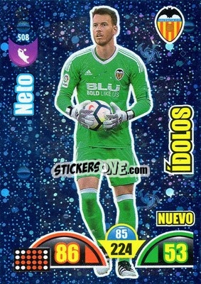 Figurina Neto - Liga Santander 2017-2018. Adrenalyn XL - Panini