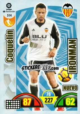 Sticker Coquelin - Liga Santander 2017-2018. Adrenalyn XL n. 514 - Panini