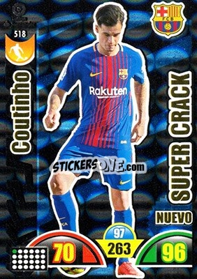 Sticker Coutinho - Liga Santander 2017-2018. Adrenalyn XL n. 518 - Panini