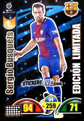 Sticker Sergio Busquets - Liga Santander 2017-2018. Adrenalyn XL n. LE-SB - Panini