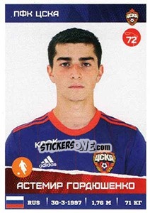 Sticker Астемир Гордюшенко - Russian Premier League 2017-2018 n. 72 - Panini