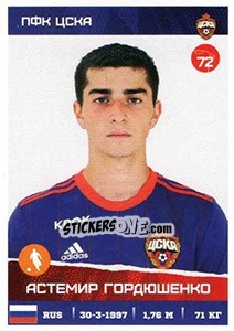 Sticker Астемир Гордюшенко - Russian Premier League 2017-2018 - Panini