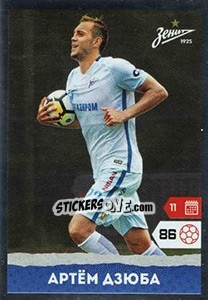 Sticker Артём Дзюба - Russian Premier League 2017-2018 n. 387 - Panini