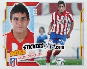 Sticker Koke (11B) COLOCA - Liga Spagnola 2010-2011 - Colecciones ESTE