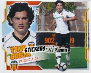 Cromo 6) Tino Costa (Valencia C.F) - Liga Spagnola 2010-2011 - Colecciones ESTE