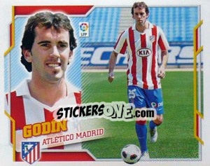 Cromo 35) Godin (Atletico Madrid) - Liga Spagnola 2010-2011 - Colecciones ESTE