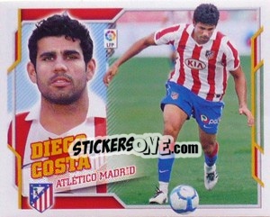 Sticker 38) Diego Costa (Atletico Madrid) - Liga Spagnola 2010-2011 n. 668 - Colecciones ESTE
