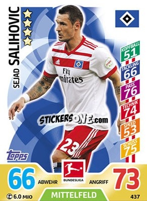 Sticker Sejad Salihovic - German Fussball Bundesliga 2017-2018. Match Attax Extra - Topps