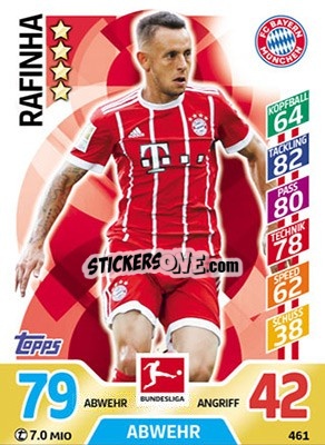 Sticker Rafinha - German Fussball Bundesliga 2017-2018. Match Attax Extra - Topps