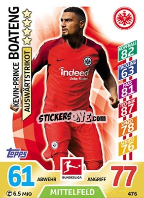 Sticker Kevin-Prince Boateng - German Fussball Bundesliga 2017-2018. Match Attax Extra - Topps