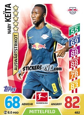 Sticker Naby Keïta - German Fussball Bundesliga 2017-2018. Match Attax Extra - Topps