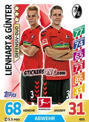 Figurina Lienhart / Günter - German Fussball Bundesliga 2017-2018. Match Attax Extra - Topps