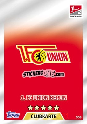 Sticker Clubkarte - German Fussball Bundesliga 2017-2018. Match Attax Extra n. 509 - Topps