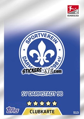 Sticker Clubkarte - German Fussball Bundesliga 2017-2018. Match Attax Extra n. 513 - Topps