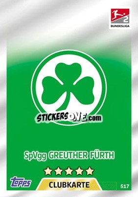 Sticker Clubkarte - German Fussball Bundesliga 2017-2018. Match Attax Extra n. 517 - Topps