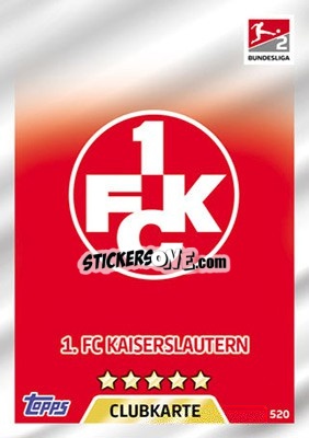 Sticker Clubkarte - German Fussball Bundesliga 2017-2018. Match Attax Extra n. 520 - Topps