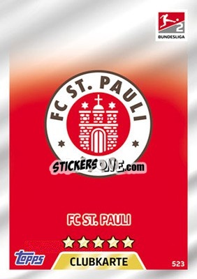 Sticker Clubkarte - German Fussball Bundesliga 2017-2018. Match Attax Extra n. 523 - Topps