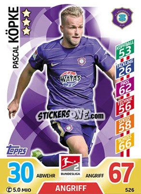 Sticker Pascal Köpke - German Fussball Bundesliga 2017-2018. Match Attax Extra - Topps