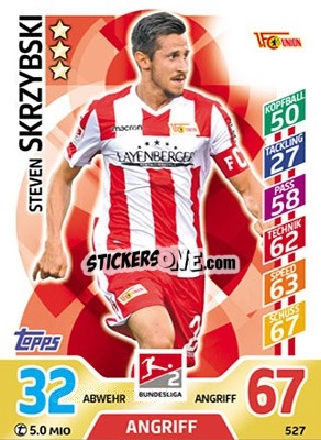 Sticker Steven Skrzybski - German Fussball Bundesliga 2017-2018. Match Attax Extra - Topps