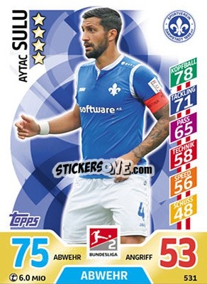 Sticker Aytac Sulu - German Fussball Bundesliga 2017-2018. Match Attax Extra - Topps