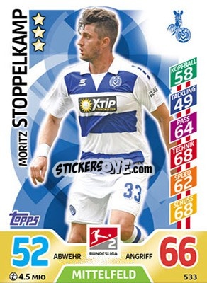 Sticker Moritz Stoppelkamp - German Fussball Bundesliga 2017-2018. Match Attax Extra - Topps
