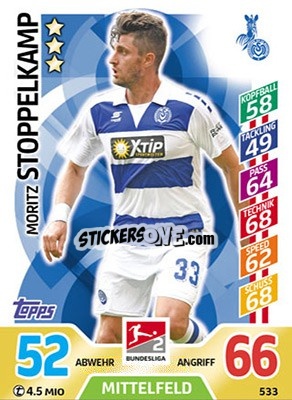 Figurina Moritz Stoppelkamp - German Fussball Bundesliga 2017-2018. Match Attax Extra - Topps