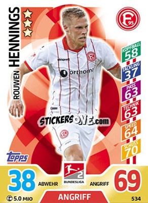 Sticker Rouwen Hennings - German Fussball Bundesliga 2017-2018. Match Attax Extra - Topps