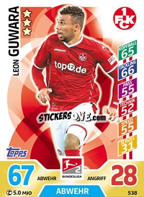 Sticker Leon Guwara - German Fussball Bundesliga 2017-2018. Match Attax Extra - Topps